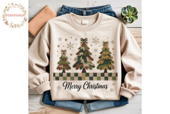 Camo Christmas Trees: Unique Illustrations for Sellers