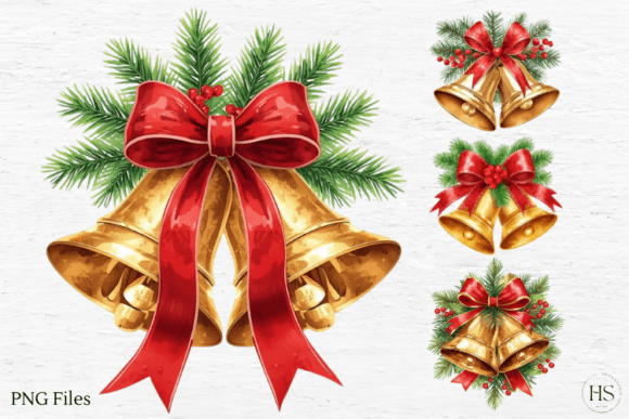 Christmas Bell PNG: Festive Illustrations for Crafters