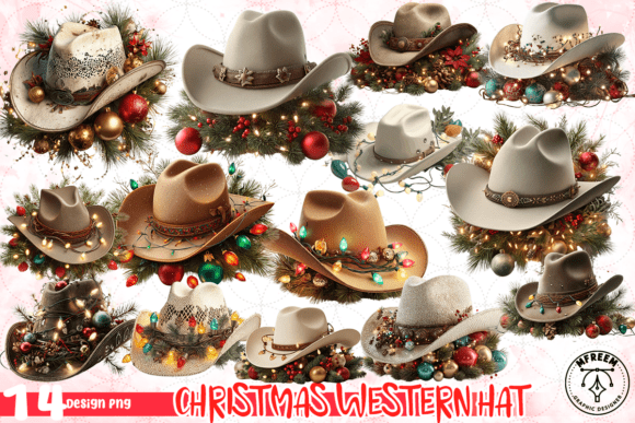 Christmas Western Hat PNG: Festive Illustrations
