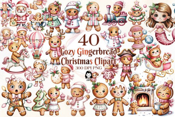 Cozy Christmas Gingerbread Illustrations Review