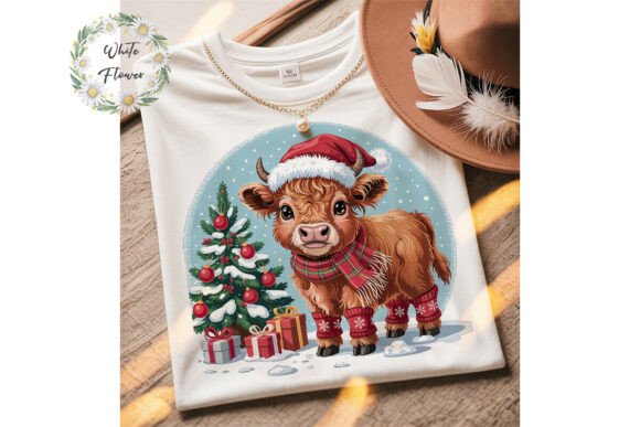 Cute Christmas Highland Cow PNG Clipart Review