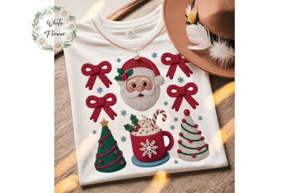 Knitted Christmas Elements: Cozy Illustrations