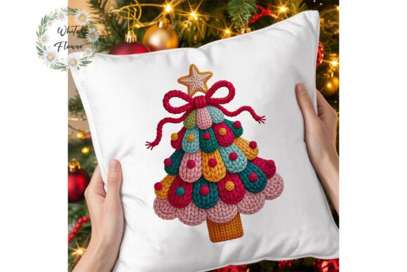 Knitted Christmas Tree PNG: Festive Illustrations