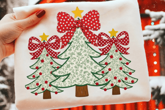 Lace Seersucker Christmas Tree: Festive Illustrations