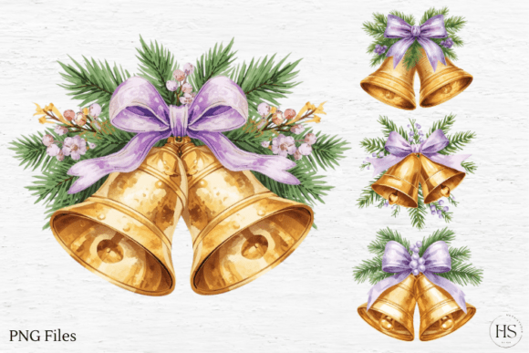 Purple Christmas Bells Illustrations Review