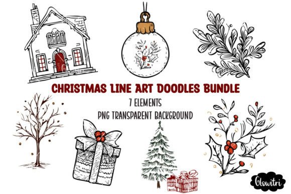 Retro Christmas Line Art: Illustrations Review