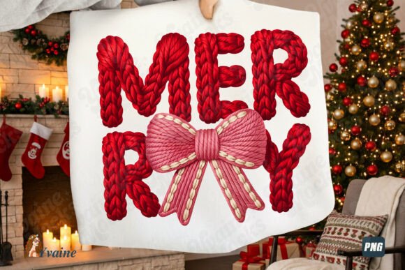 Review: Faux Yarn Crochet Christmas Merry PNG for Stitchers