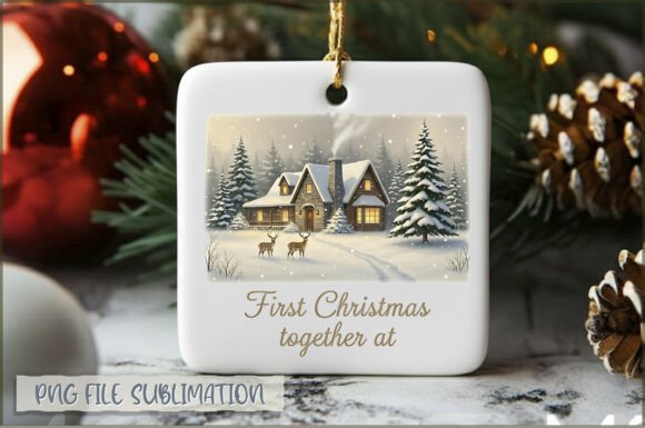 Reviewing First Christmas Together Ornament PNG Illustrations