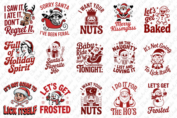Sarcastic Santa Illustrations for Festive Blogs