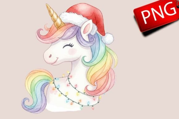 Unicorn Christmas Sublimation: Illustrations for Festive Blogs