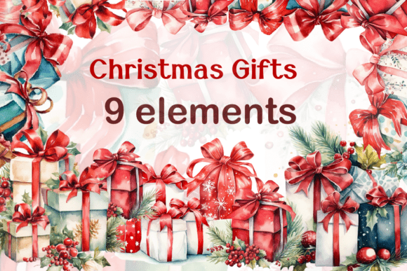 Watercolor Christmas Gifts Illustrations Review